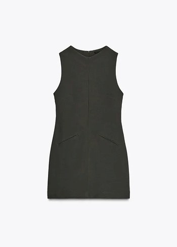 Zara Zara Haki Kısa Elbise/M