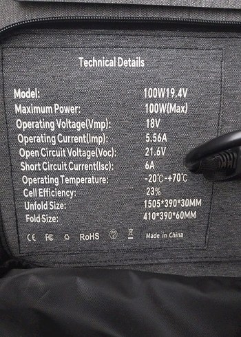 100w katlanabilir güneş paneli - Görsel 6