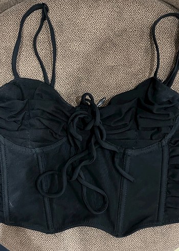 Siyah Gotik Strappy Büstiyer - Görsel 2