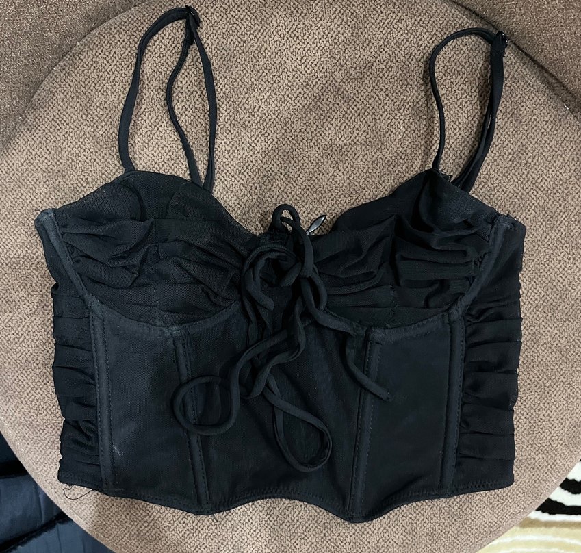 Siyah Gotik Strappy Büstiyer - Görsel 2