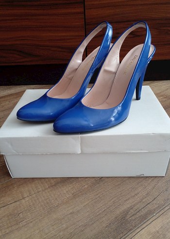 DIVARESE - Parlak Mavi Stiletto Topuklu Kadın Ayakkabı