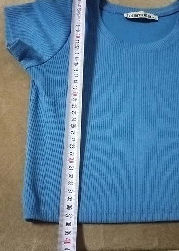 Kız Çocuk Mavi Kısa Kollu Basic Tişört - Görsel 3