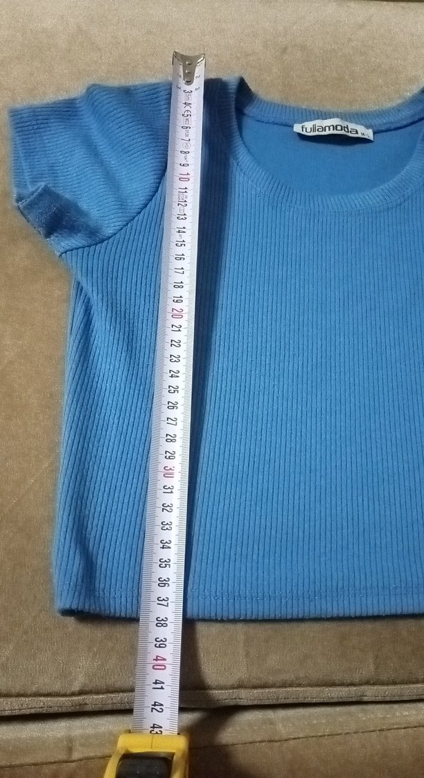 Kız Çocuk Mavi Kısa Kollu Basic Tişört - Görsel 3