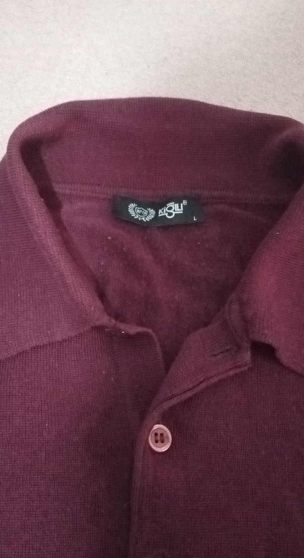 Bordo Uzun Kollu Örgü Erkek Kazak - Görsel 2