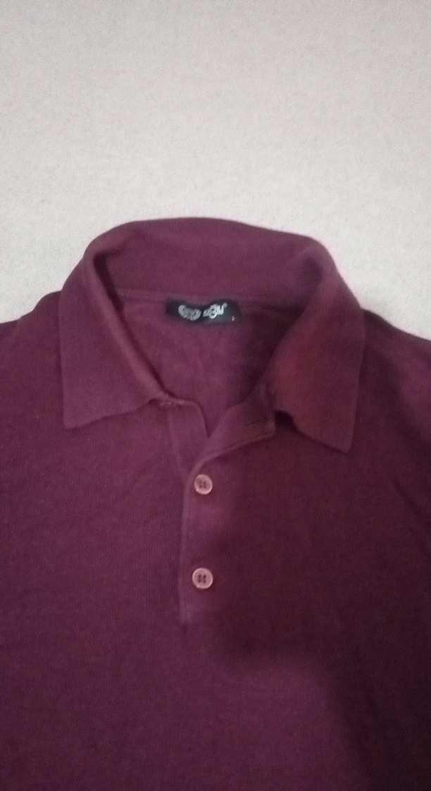 Bordo Uzun Kollu Örgü Erkek Kazak - Görsel 3