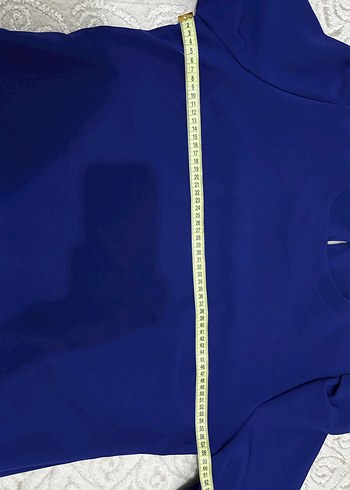 Uzun Kollu Mavi Uzun Elbise - Görsel 5