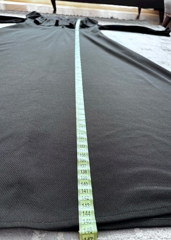 Siyah uzun elbise - Görsel 6