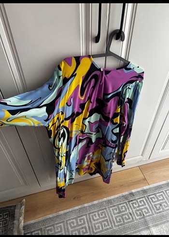 Kadın Çok Renkli Uzun Kollu Batik Bluz - Görsel 2