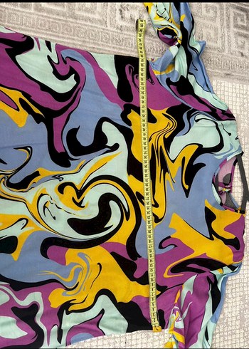 Kadın Çok Renkli Uzun Kollu Batik Bluz - Görsel 3