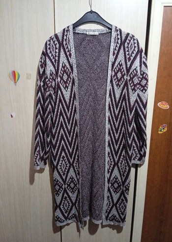 Bohem Desenli Kadın Triko Hırka - Görsel 2