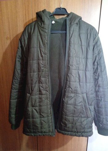 Haki Kapüşonlu Midi Mont - Görsel 2