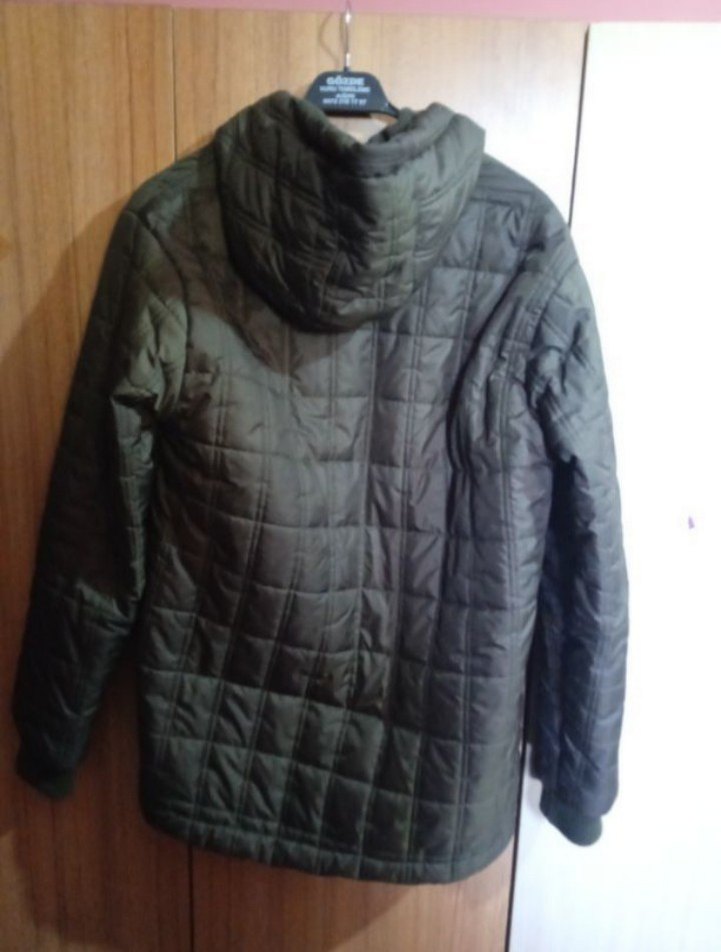 Haki Kapüşonlu Midi Mont - Görsel 4