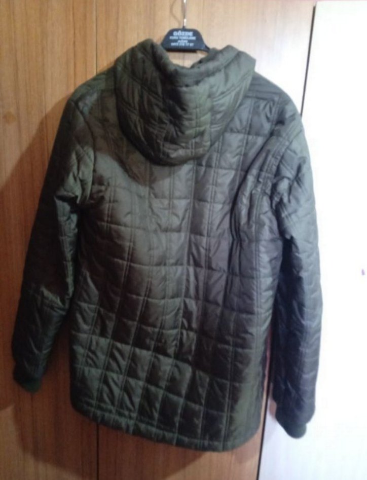 Haki Kapüşonlu Midi Mont - Görsel 3