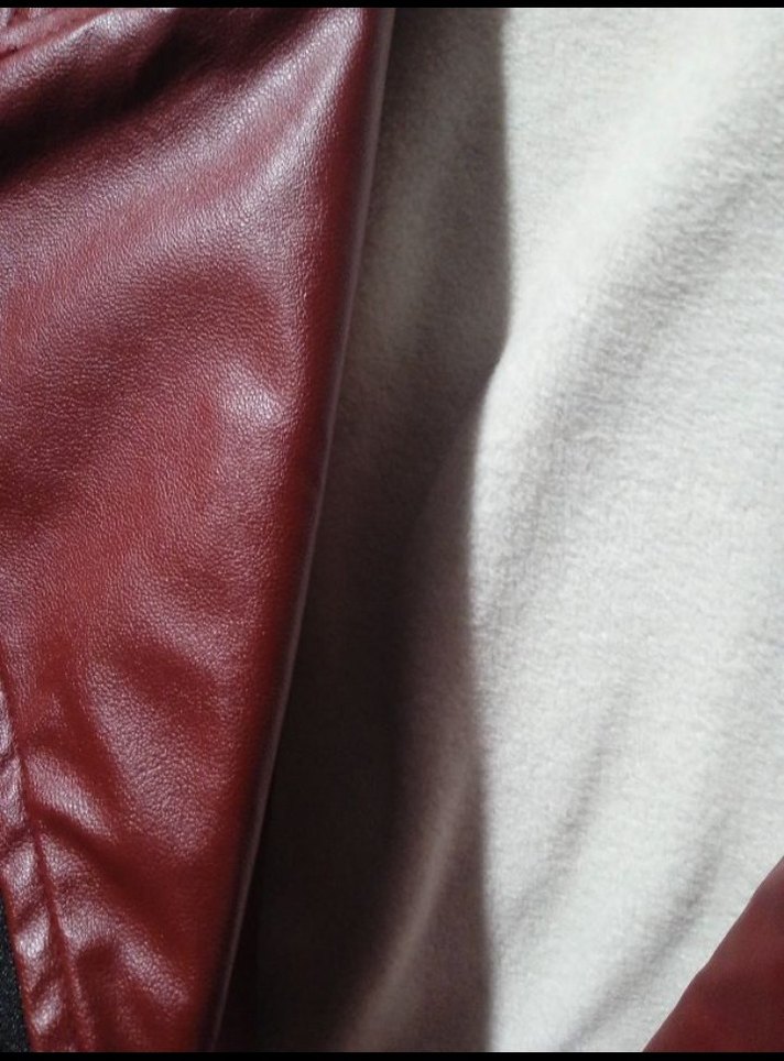 Bordo Deri Biker Ceket - Görsel 3