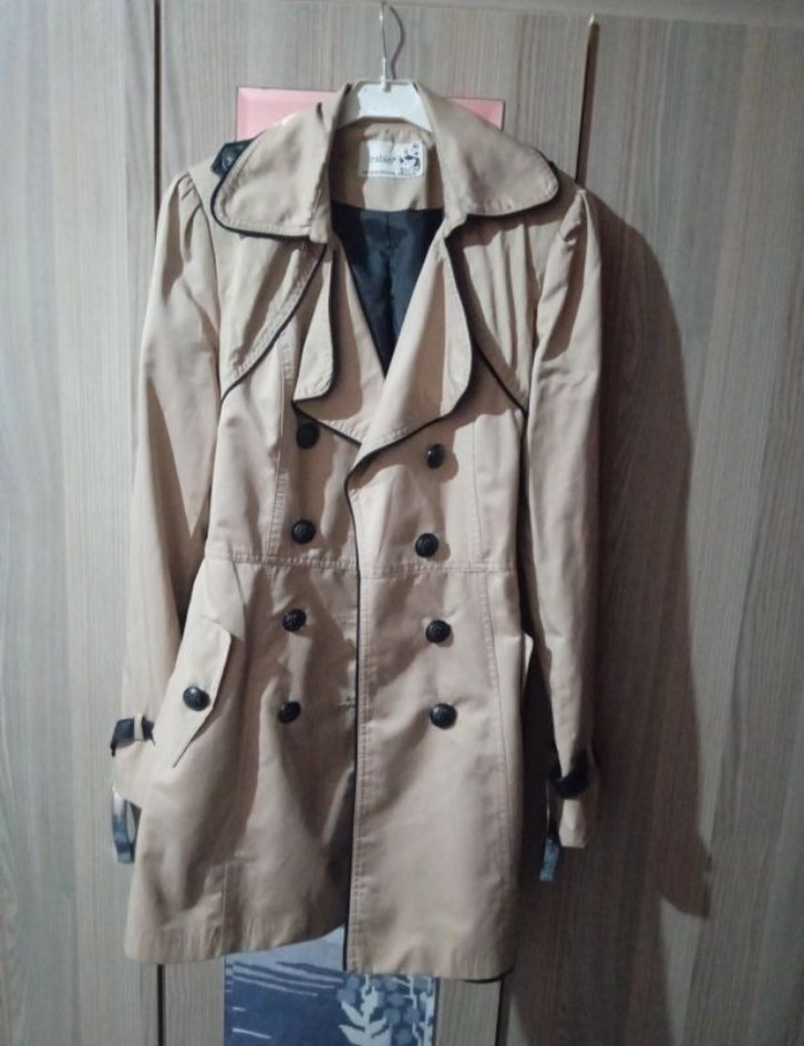 Bej Düğmeli Midi Kadın Trençkot - Görsel 2