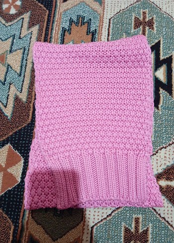 Pembe Örgü Çocuk Atkı