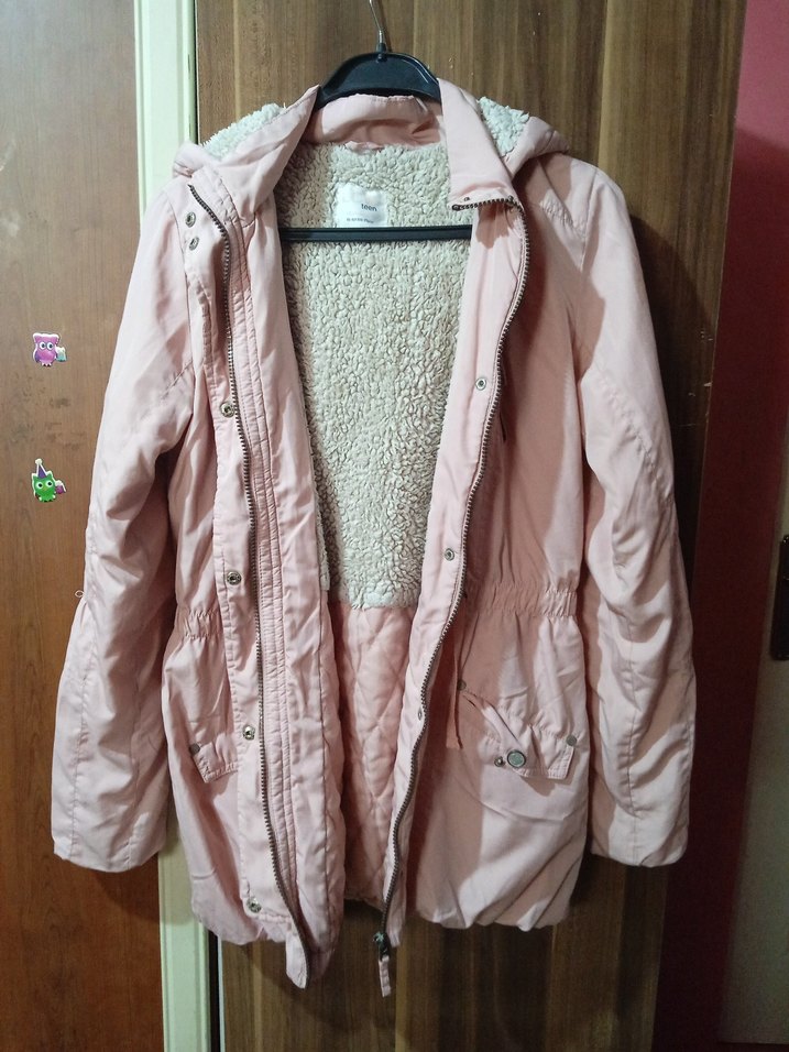 Düğmeli Pembe Midi Kadın Ceket - Görsel 3