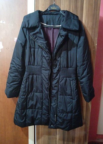 Siyah Fermuarlı Kadın Kışlık Mont - Görsel 3