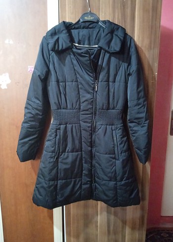 Siyah Fermuarlı Kadın Kışlık Mont - Görsel 2