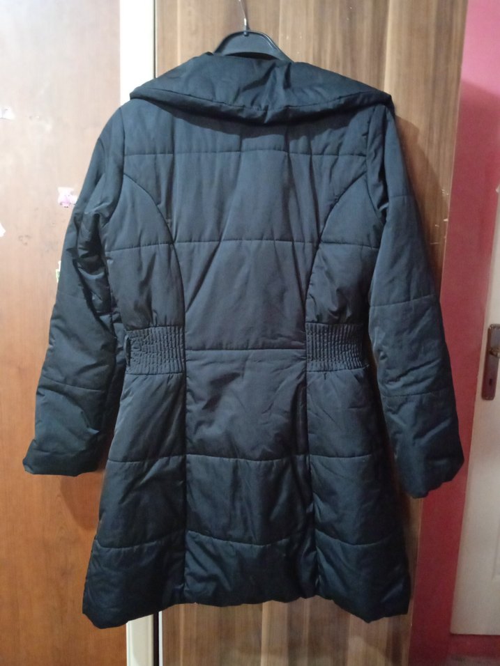 Siyah Fermuarlı Kadın Kışlık Mont - Görsel 5