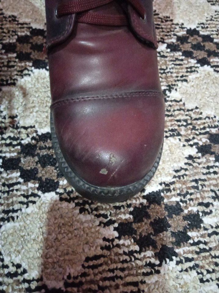 Bordo Deri Tokalı Kadın Bot - Görsel 5