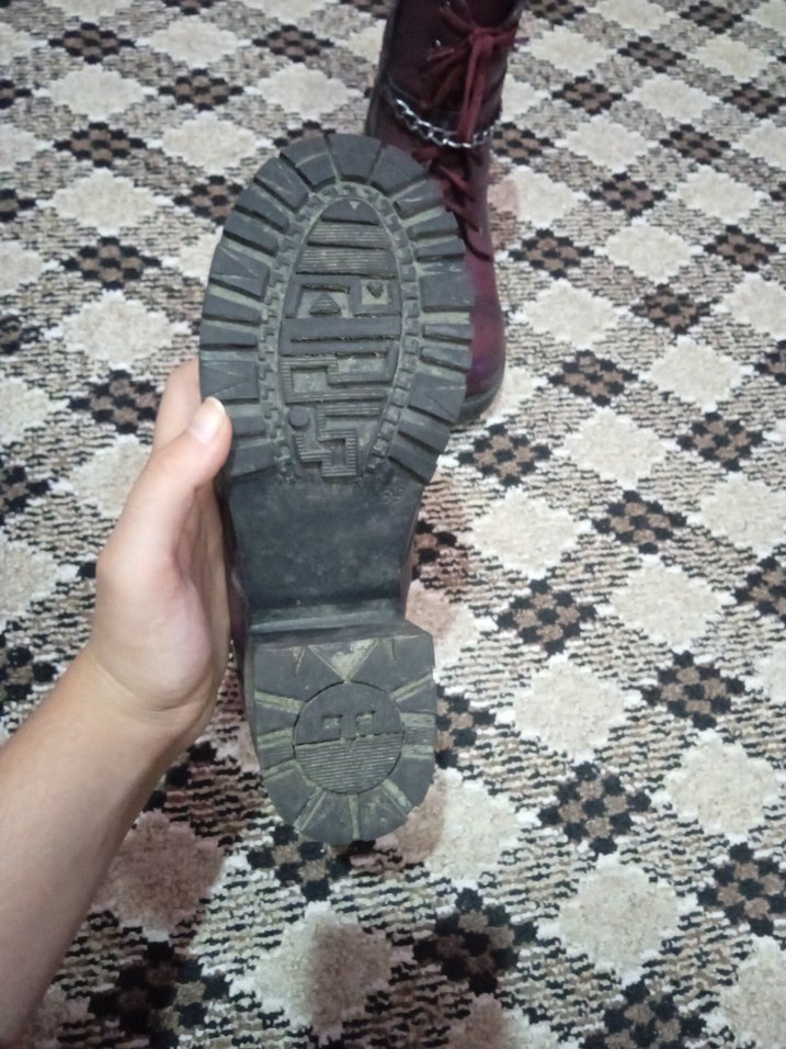 Bordo Deri Tokalı Kadın Bot - Görsel 4