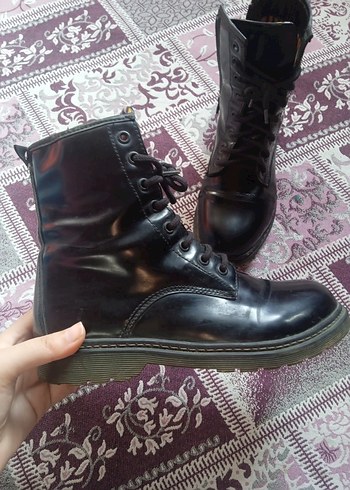 Kadın Siyah Deri Goth Botlar - Görsel 3