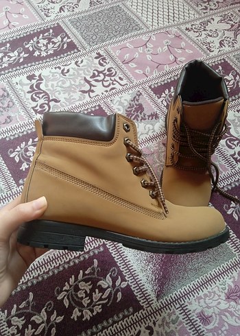 Deri Bağcıklı Kahverengi Dolgu Topuk Bot - Görsel 3