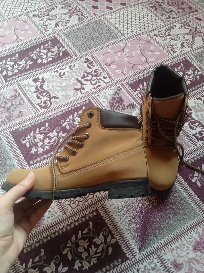 Deri Bağcıklı Kahverengi Dolgu Topuk Bot - Görsel 4