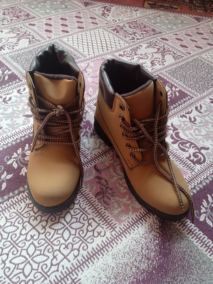 Deri Bağcıklı Kahverengi Dolgu Topuk Bot - Görsel 2