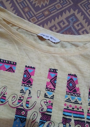 Sarı Bohem Kız Tişörtü, Rahat Kesim, Kısa Kollu - Görsel 3