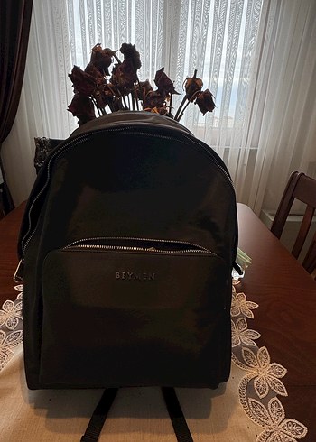 Beden siyah Renk Beymen Siyah Deri Sırt Çantası