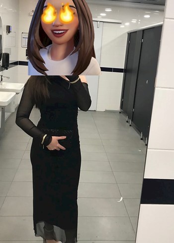 siyah tül elbisw