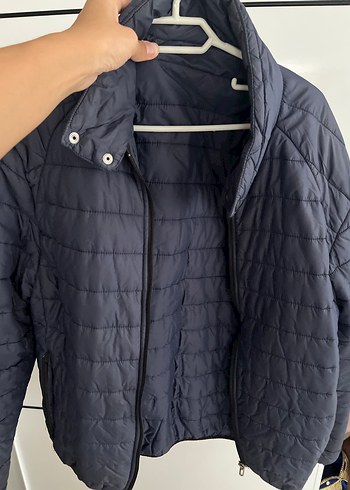 Erkek Mavi Midi Kolsuz Fermuarlı Mont - Görsel 4