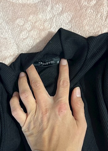 Siyah Balıkçı Yaka Kadın çıtçıtlı Bluz - Görsel 3