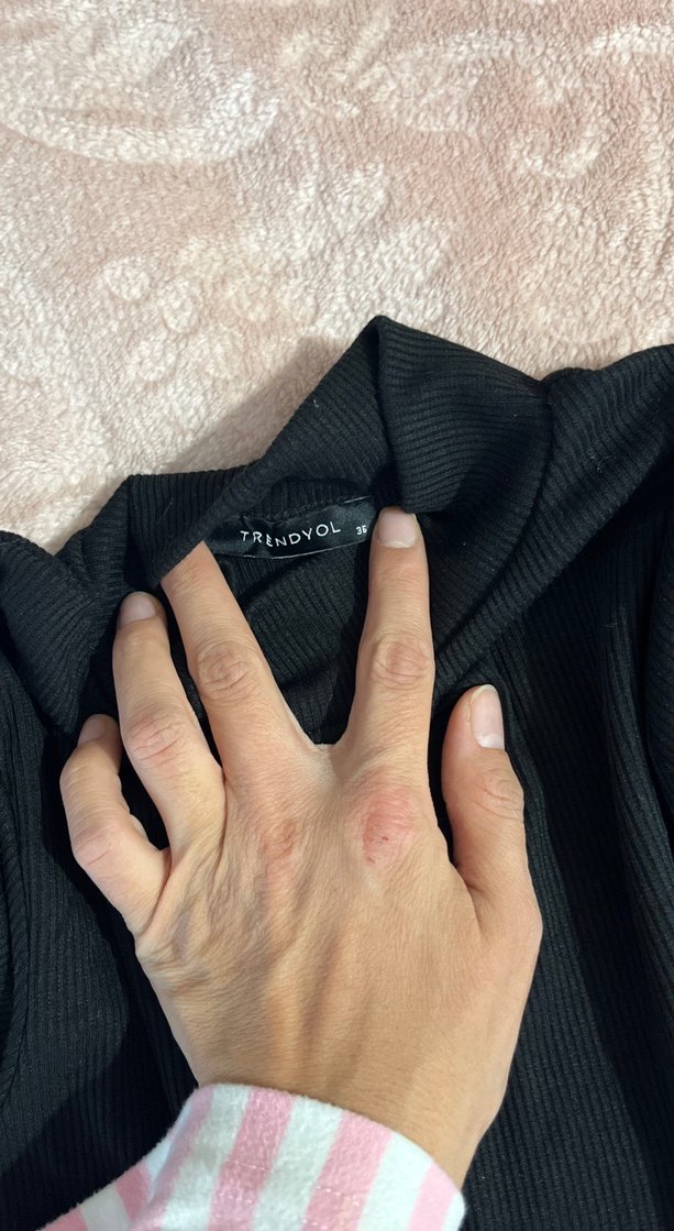 Siyah Balıkçı Yaka Kadın çıtçıtlı Bluz - Görsel 3