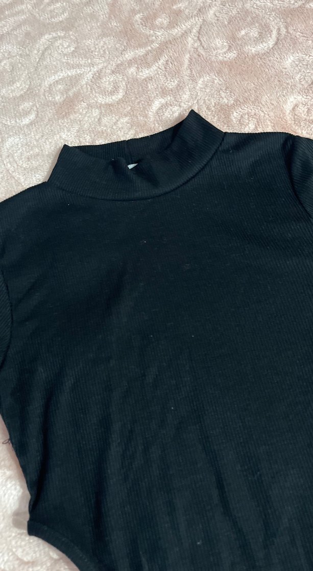 Siyah Balıkçı Yaka Kadın çıtçıtlı Bluz - Görsel 2