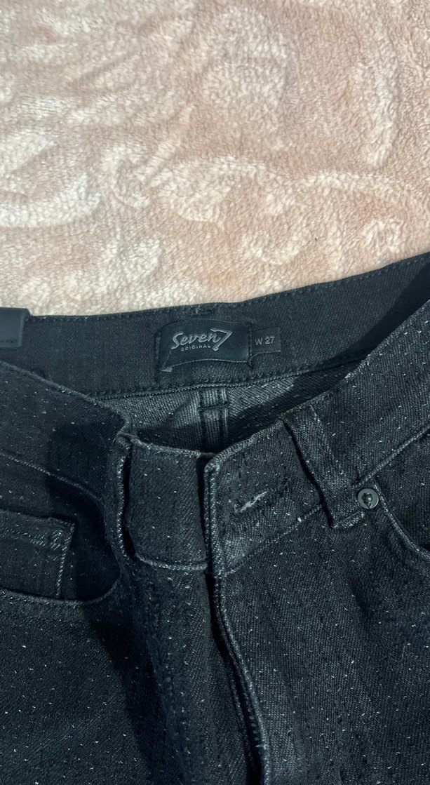 Kadın Siyah Düğmeli Midi Kot Pantolon - Görsel 3