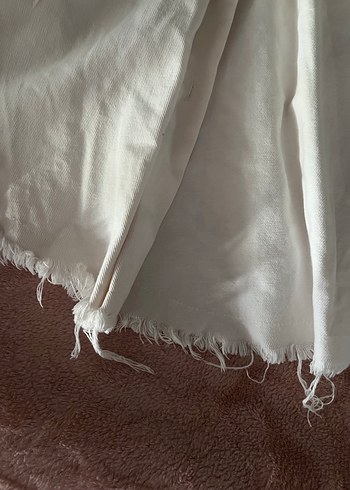 Beyaz Düz keten ceket - Görsel 2