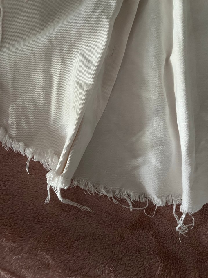 Beyaz Düz keten ceket - Görsel 2