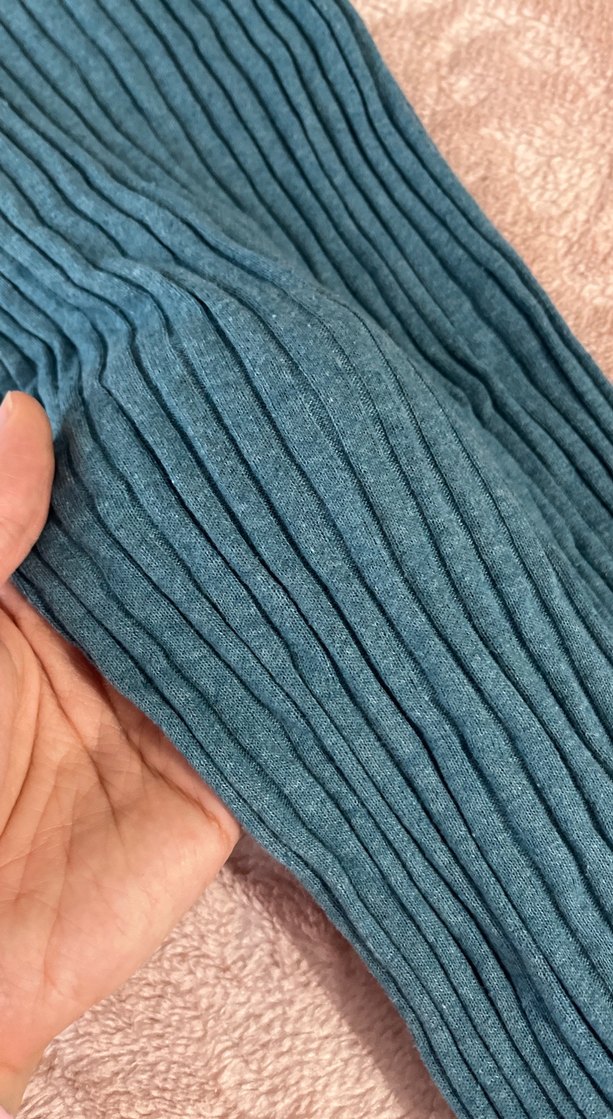 Mint yeşili Uzun Kollu Pilili Kadın triko takım - Görsel 4