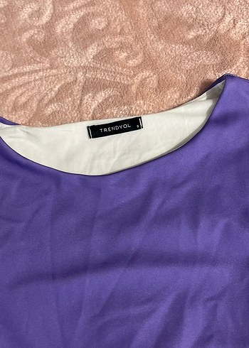 Mor Kolsuz Midi Kadın Elbise astarlı - Görsel 2