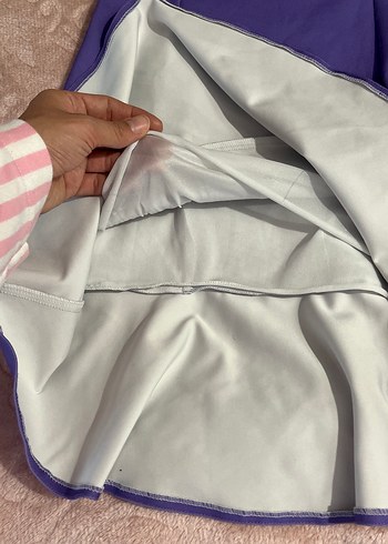 Mor Kolsuz Midi Kadın Elbise astarlı - Görsel 5