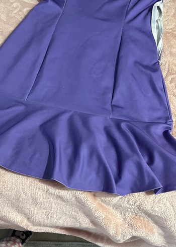 Mor Kolsuz Midi Kadın Elbise astarlı - Görsel 4