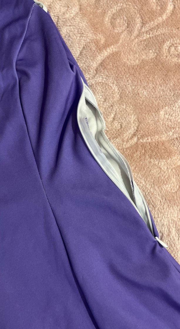 Mor Kolsuz Midi Kadın Elbise astarlı - Görsel 3