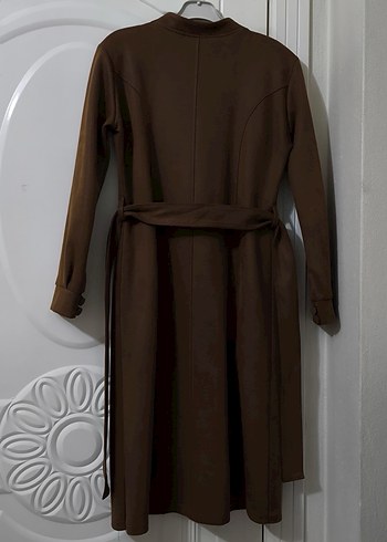 Düğmeli Kahverengi Vintage Kadın Kaban - Görsel 2