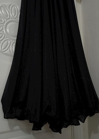 Özel Tasarım Uzun Siyah Şık Kadın Abiye Elbise - Görsel 4