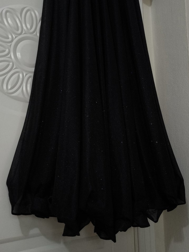 Özel Tasarım Uzun Siyah Şık Kadın Abiye Elbise - Görsel 4