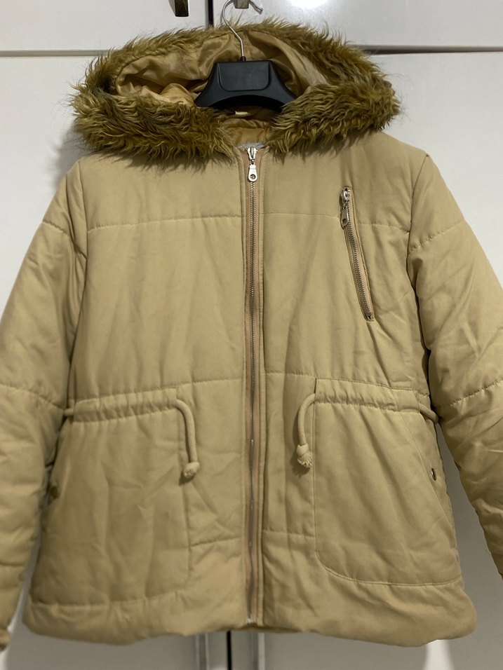 Bej Kürklü Kadın Kışlık Mont - Görsel 2