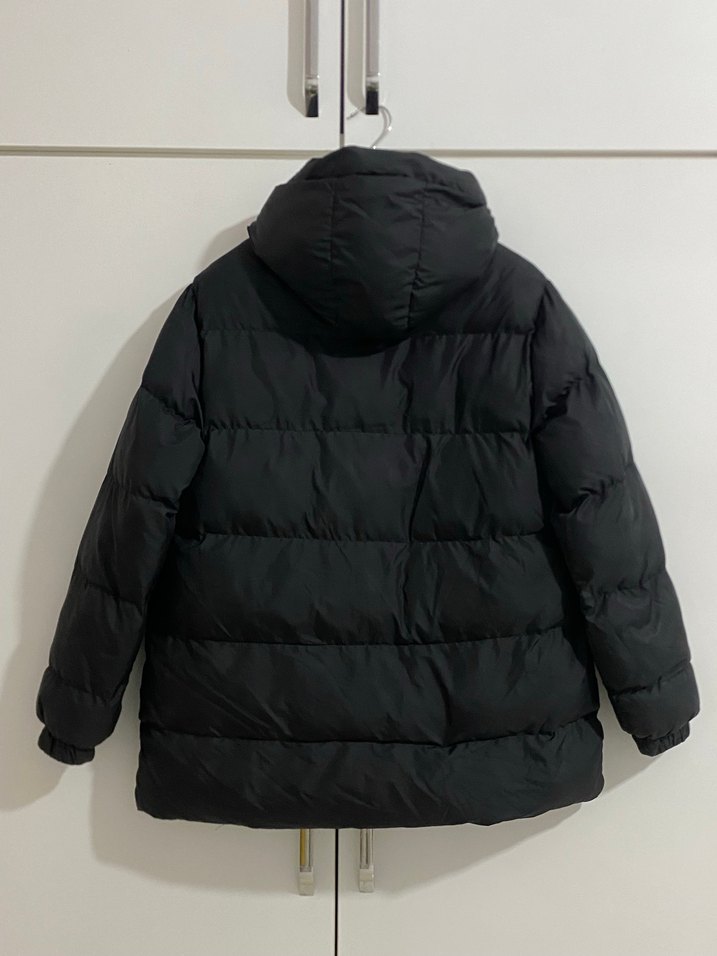 Düğmeli Siyah Kışlık Mont - Görsel 3